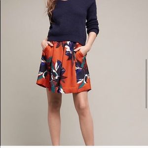 Maeve | Maira Skirt | Orange and Floral Print SZ 8